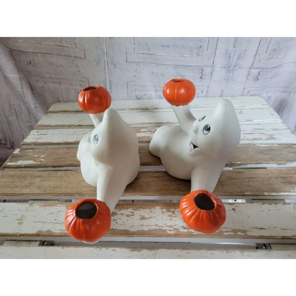 Vintage ceramic ghost candelabra decor candle hold - Picture 4 of 9